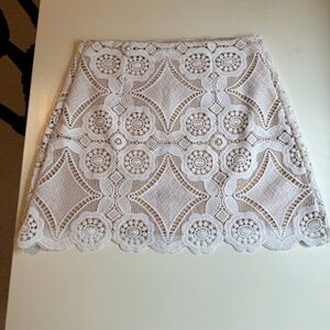 NWT Abercrombie & Fitch White Lace Mini Lined Side Zip Skirt